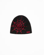 Web Jacquard Beanie Black Fitted Headwear - Black