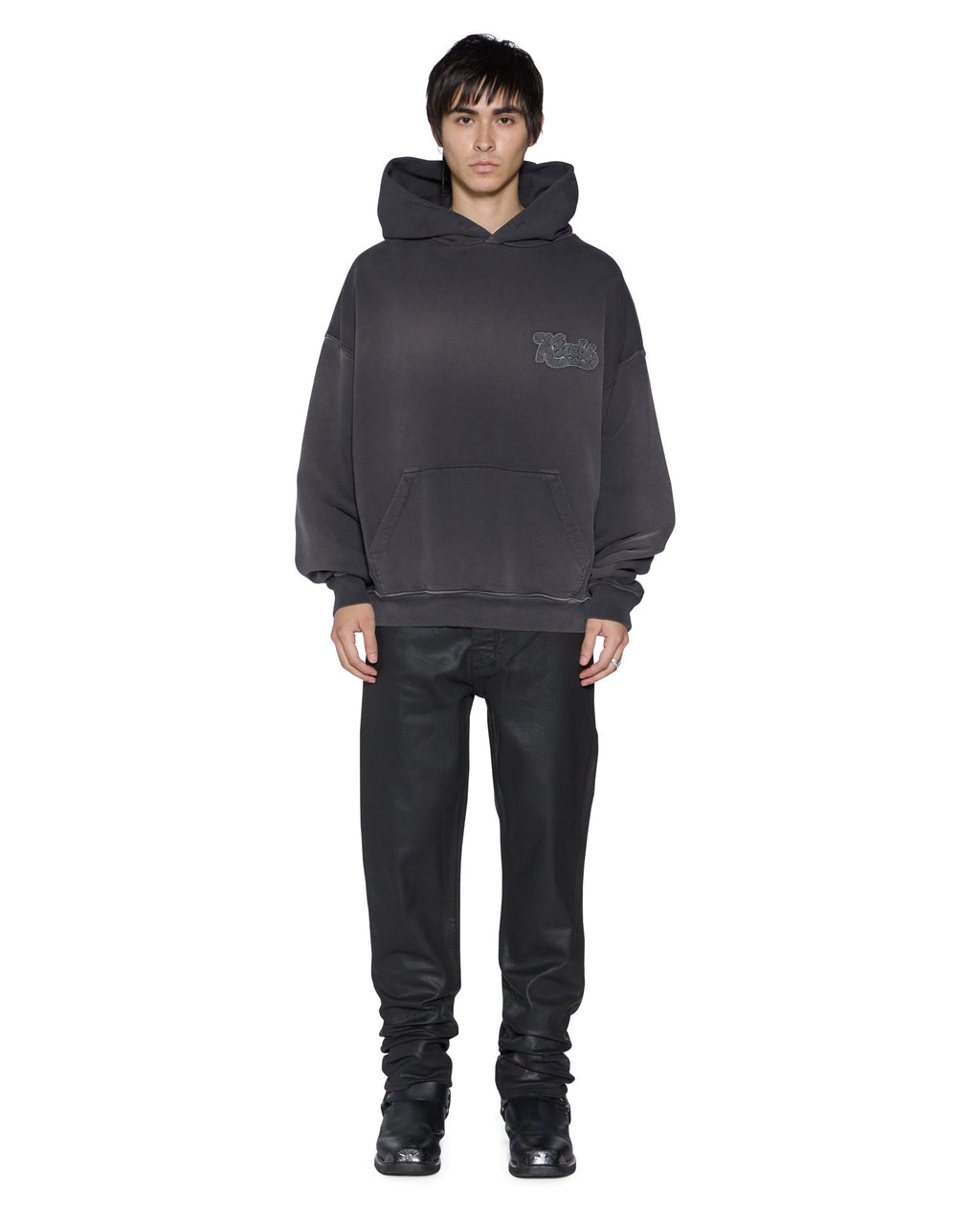 MENS ACE EKCESS HOODIE GREY FADE FLEECE