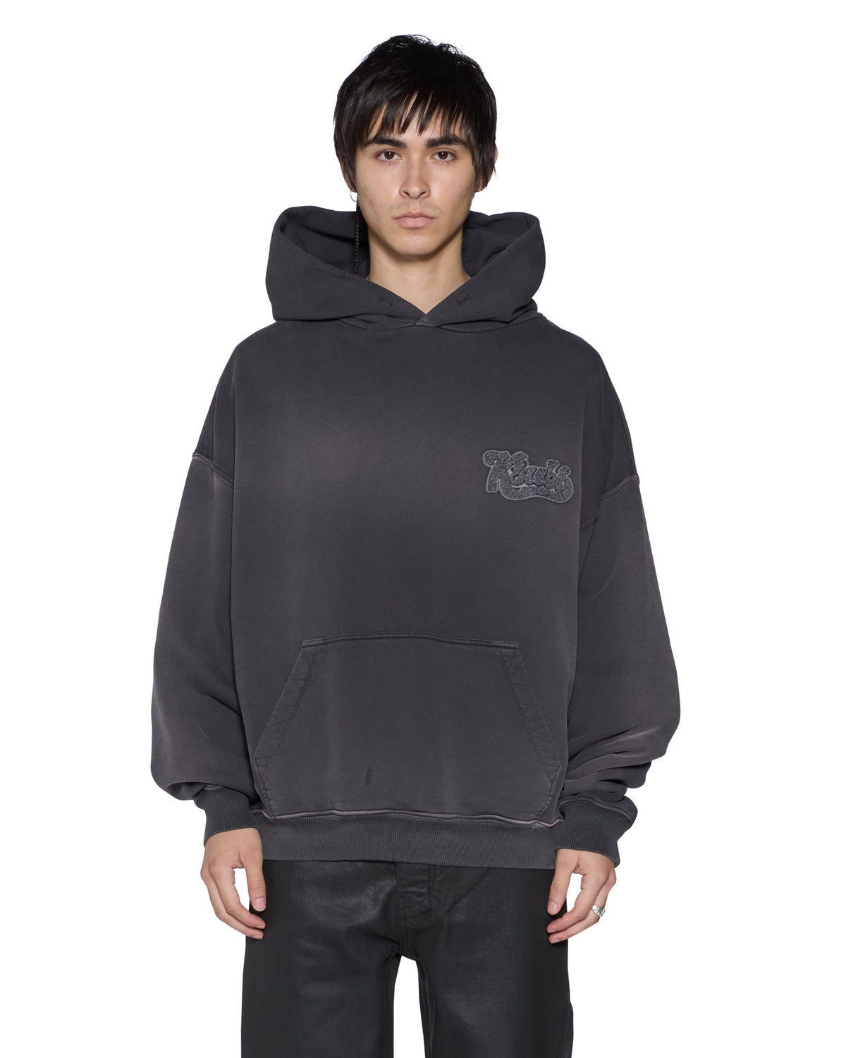 MENS ACE EKCESS HOODIE GREY FADE FLEECE