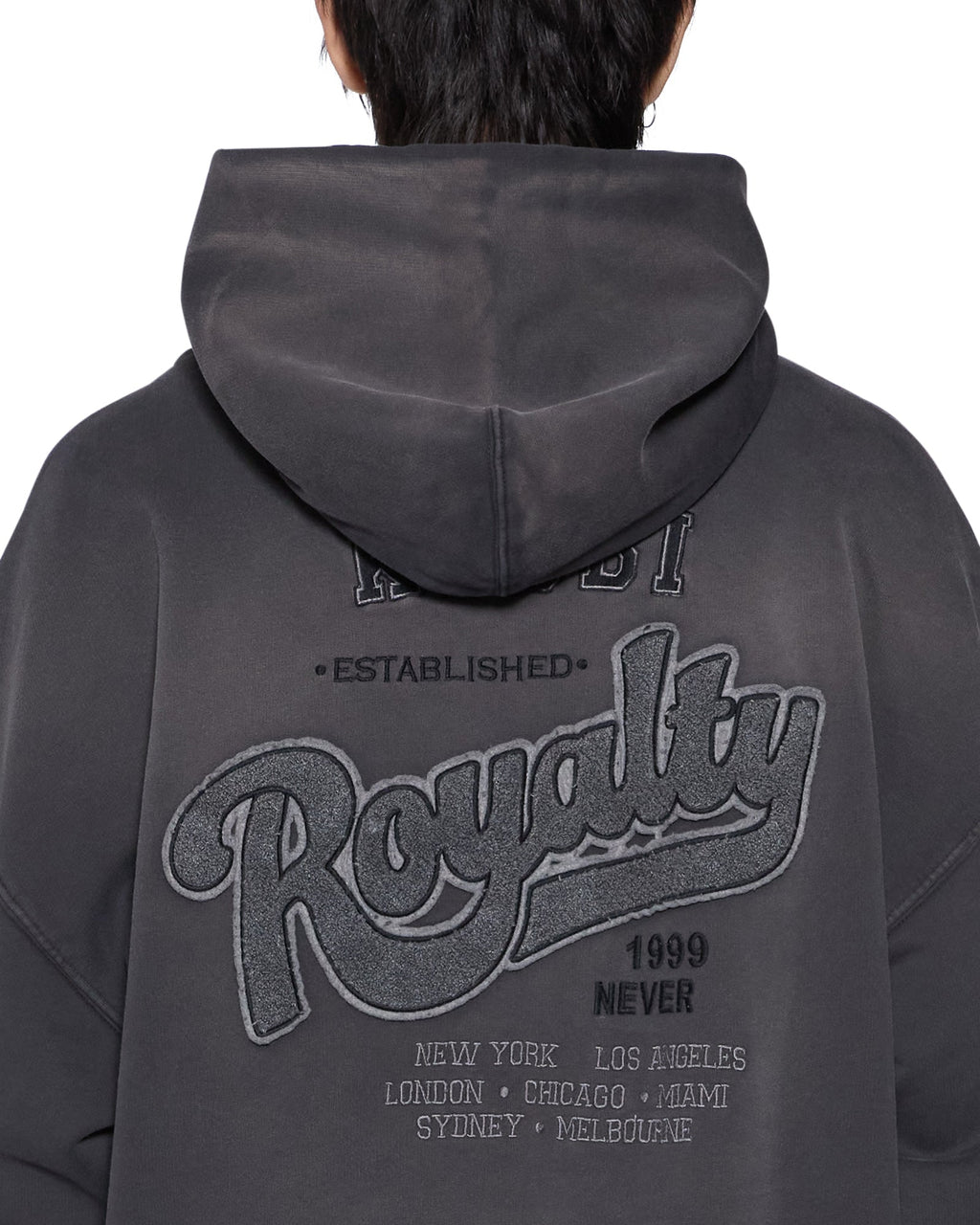MENS ACE EKCESS HOODIE GREY FADE FLEECE
