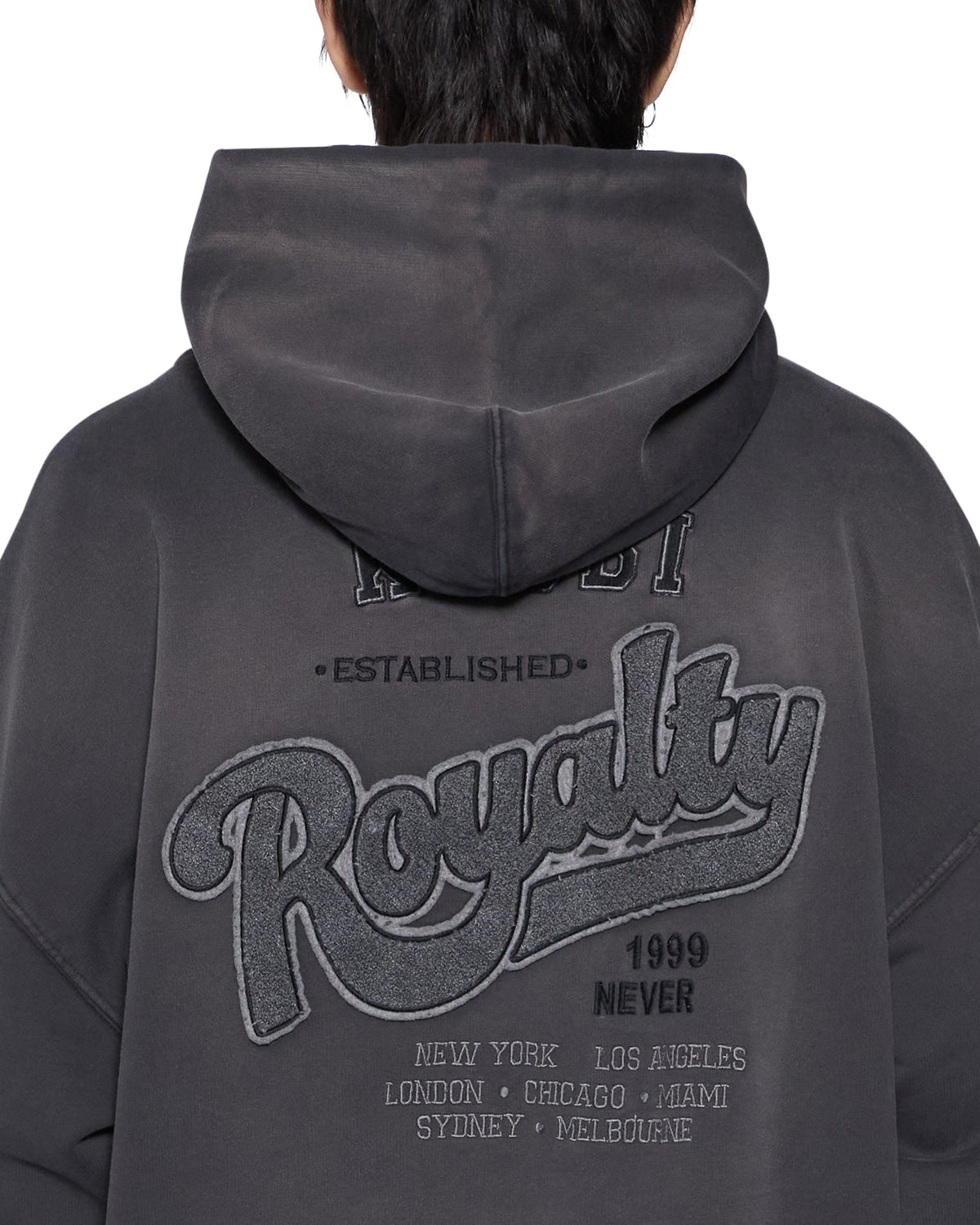 MENS ACE EKCESS HOODIE GREY FADE FLEECE