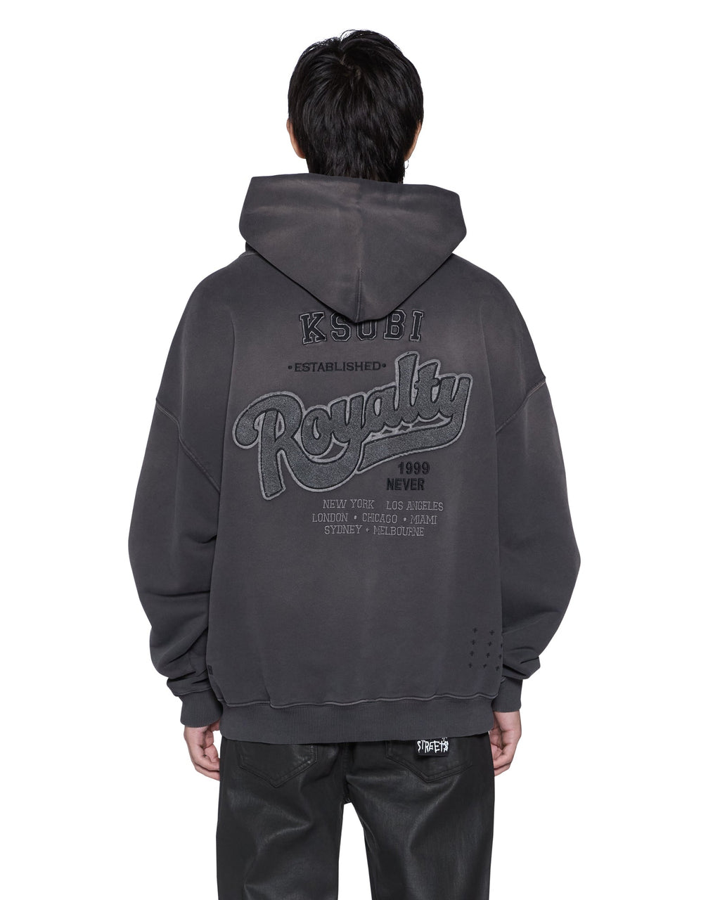 MENS ACE EKCESS HOODIE GREY FADE FLEECE
