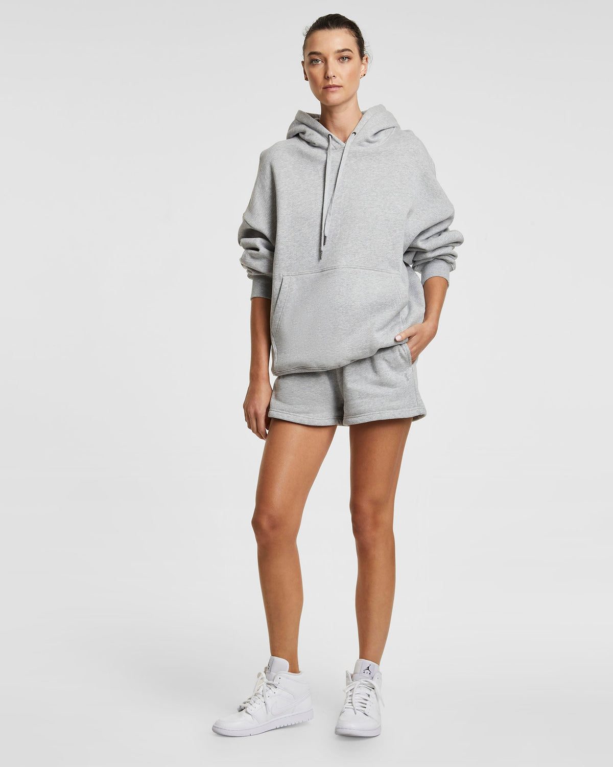 WOMENS 3 X 4 OH G HOODIE GREY MARL FLEECE