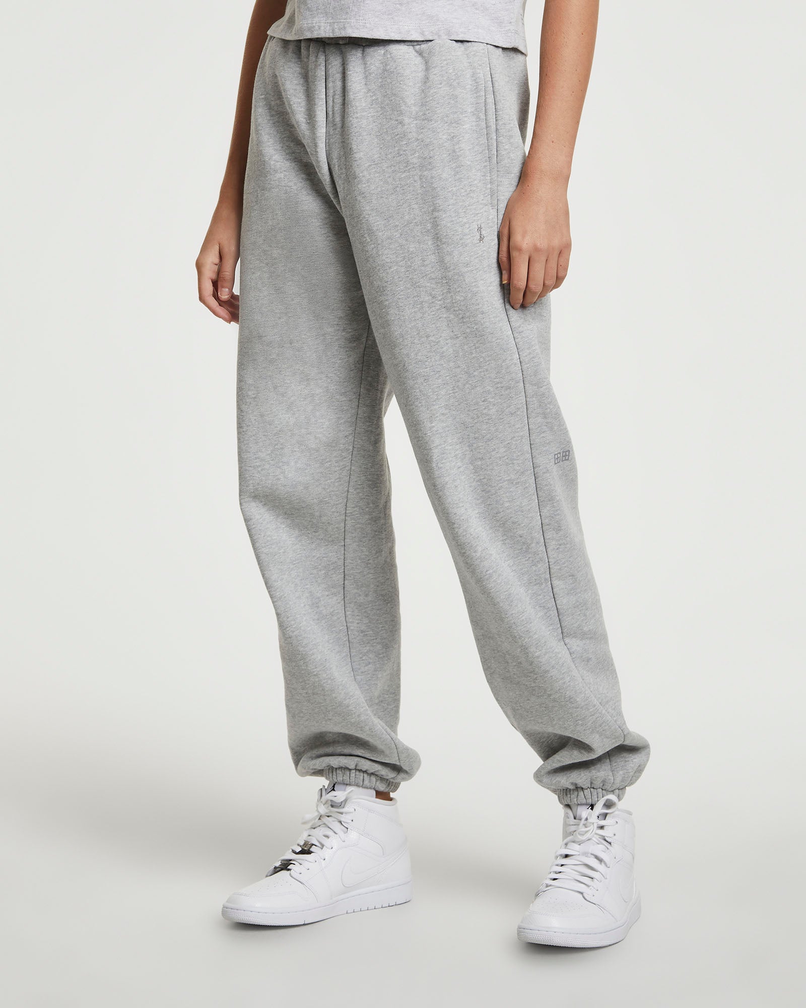 WOMENS  3 X 4 TRAK GREY MARL RELAXED PANTS