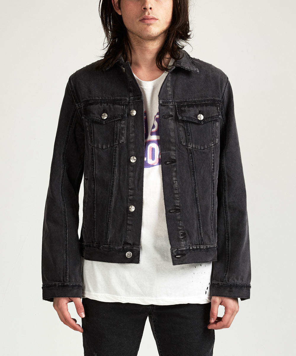 Mens Classic Jacket Sketchy Black Regular Jackets - Black