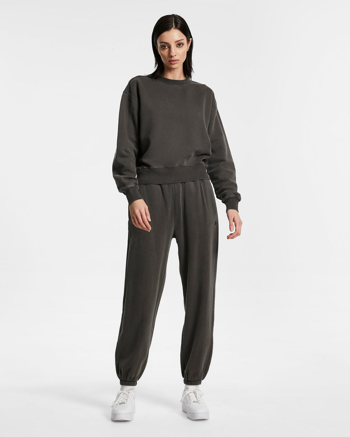 WOMENS 3 X 4 KLASSIC CREW CHARCOAL FLEECE