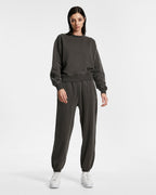 WOMENS 3 X 4 KLASSIC CREW CHARCOAL FLEECE