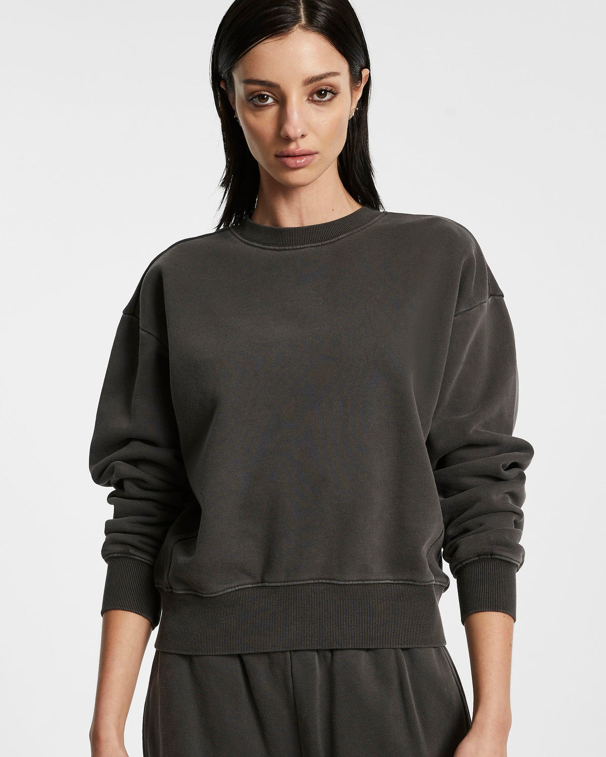 WOMENS 3 X 4 KLASSIC CREW CHARCOAL FLEECE