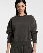 WOMENS 3 X 4 KLASSIC CREW CHARCOAL FLEECE