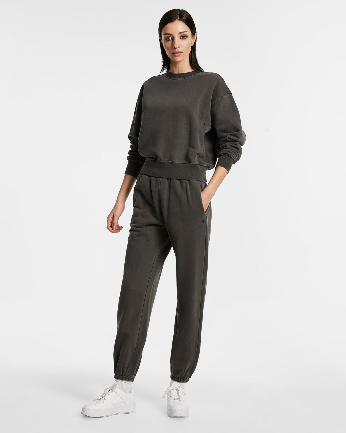 WOMENS 3 X 4 KLASSIC CREW CHARCOAL FLEECE