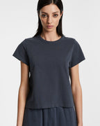 WOMENS 3 X 4 MINI SS TEE NAVY TEES
