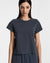 WOMENS  3 X 4 MINI SS TEE NAVY FITTED TEES