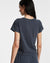 WOMENS  3 X 4 MINI SS TEE NAVY FITTED TEES