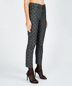 WOMENS SLIM PIN BLACK MONOGRAM DENIM JEANS
