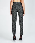 WOMENS SLIM PIN BLACK MONOGRAM DENIM JEANS