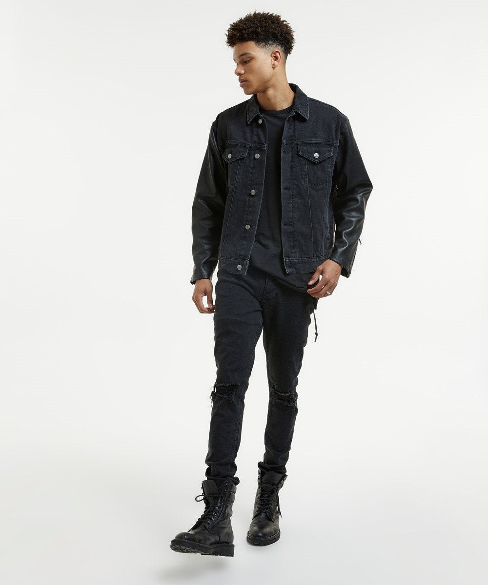 Mens Oh G Jacket Throwblack Biker Oversized Jackets - Black