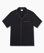 Mens Downtown Ss Shirt Black Red Regular Shirts - Black