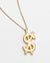 18K DRIPPS CROSS DOLLAR NECKLACE