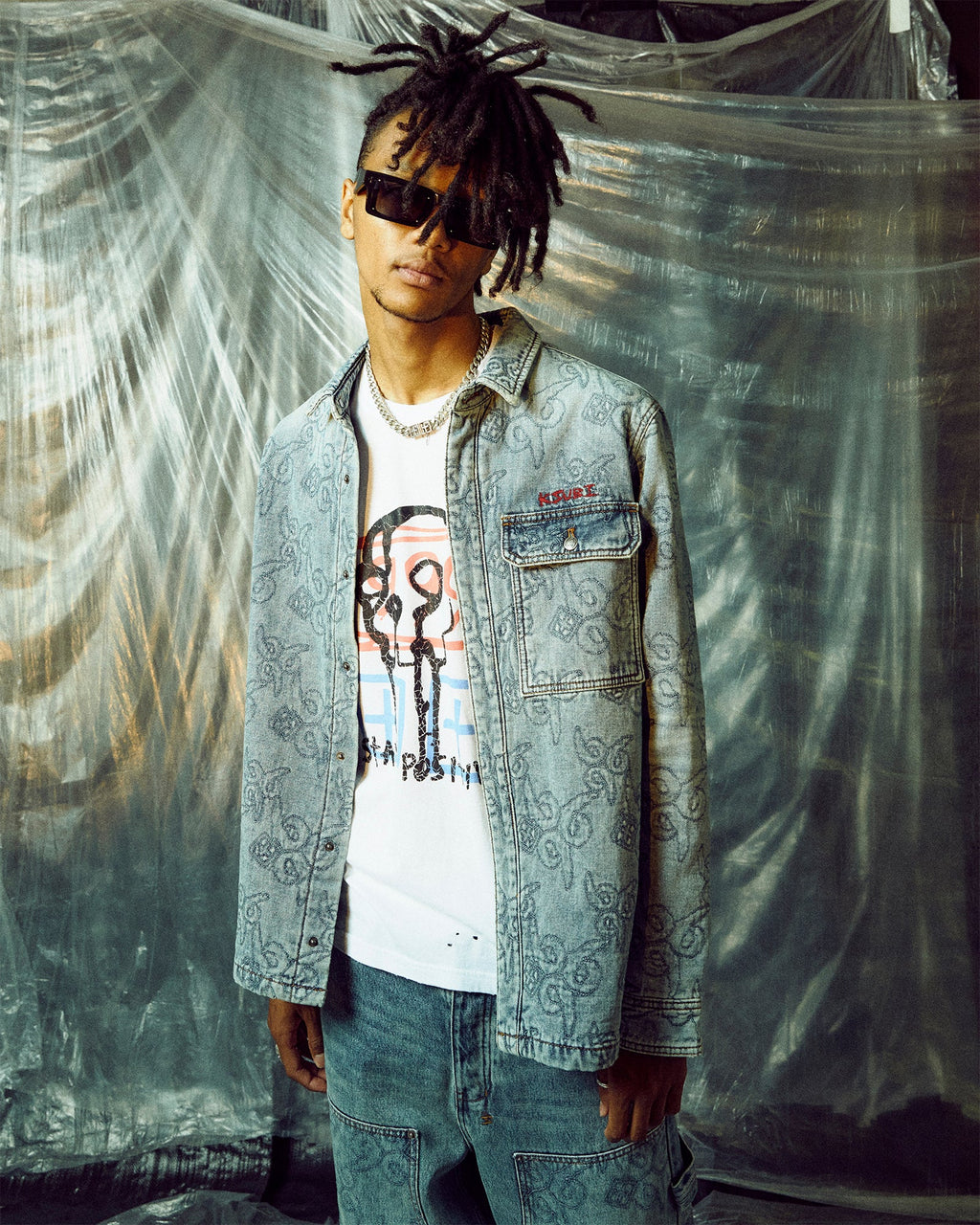 Mens Juice Wrld Kash Ss Tee Vintage White Regular Fleece - White
