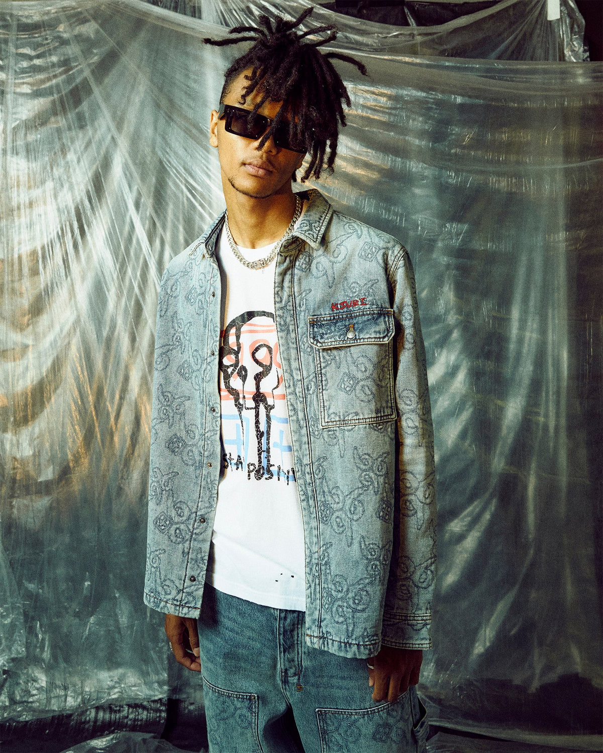 Mens Juice Wrld Kash Ss Tee Vintage White Regular Fleece - White