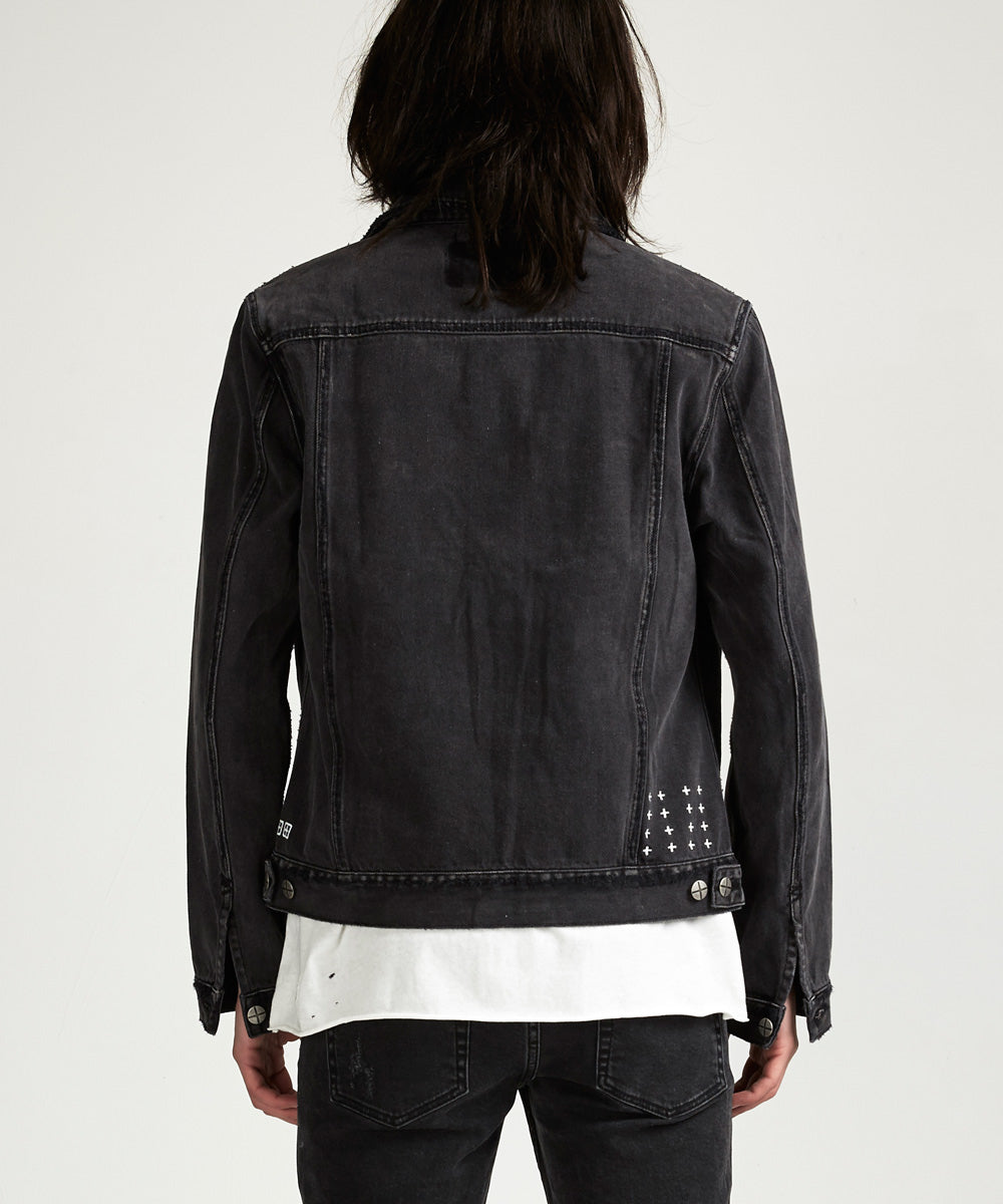 Mens Classic Jacket Sketchy Black Regular Jackets - Black