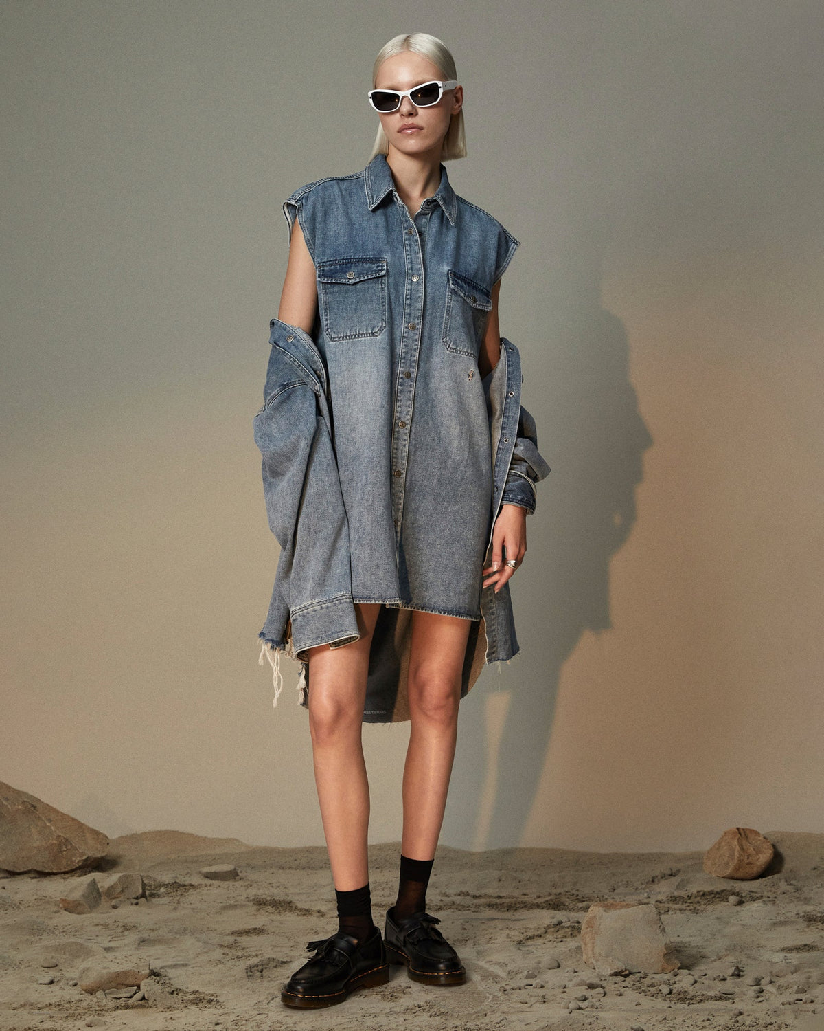 WOMENS SLEEVELESS DRESS OVERKAST SHIRTS