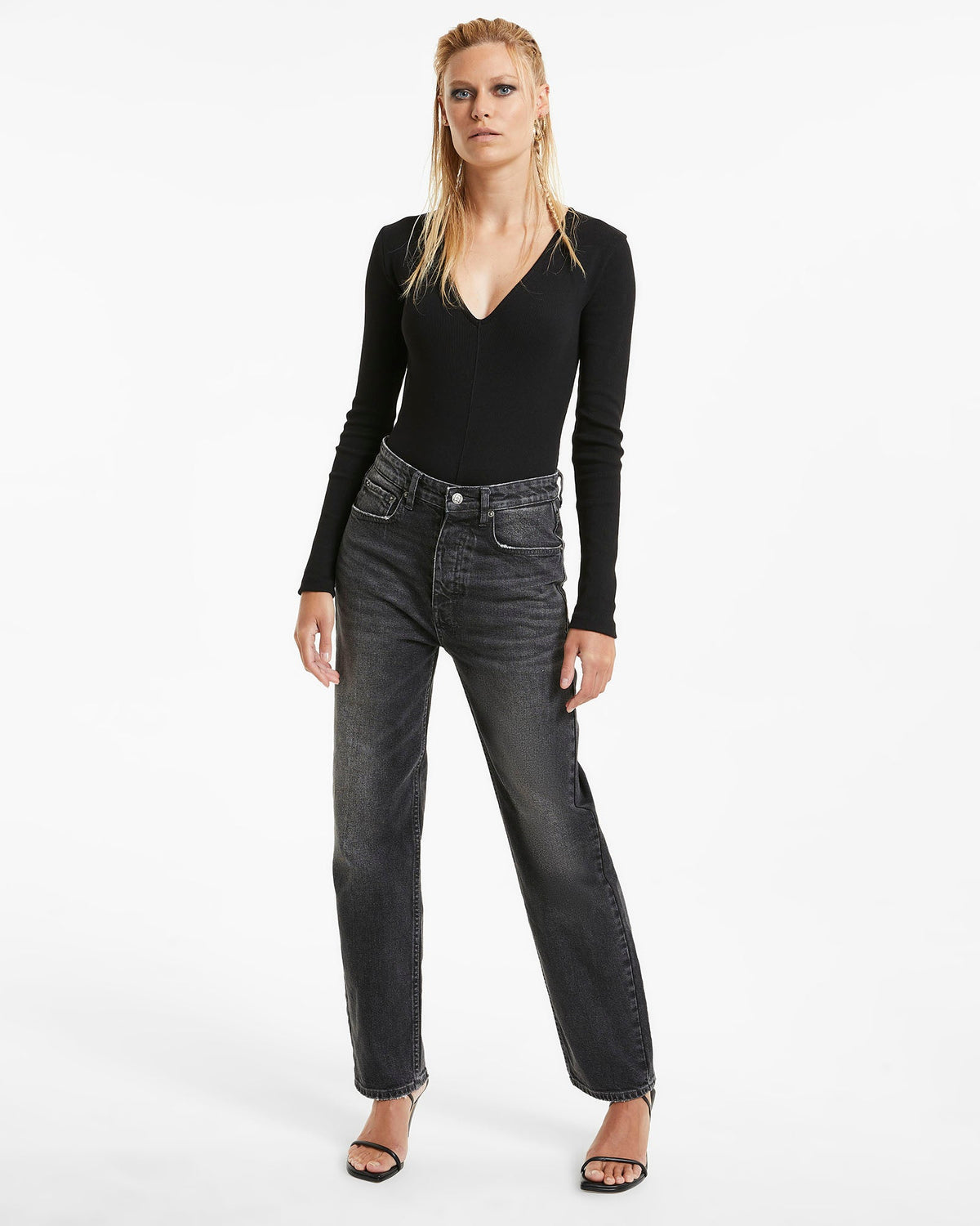 WOMENS FACETIME BODY SUIT BLACK FASHION TOPS