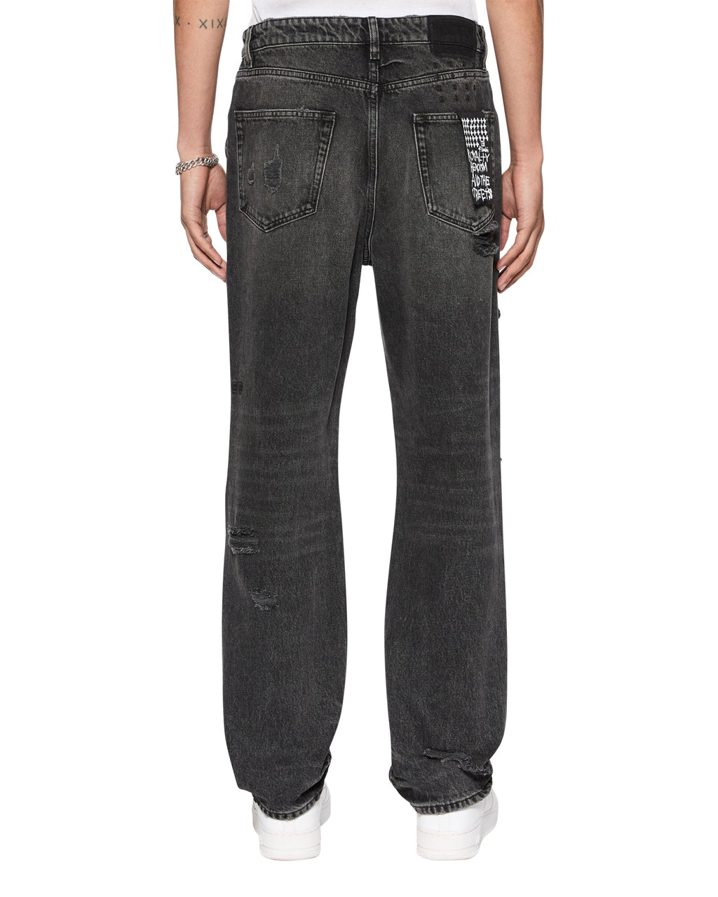MENS ANTI K BLAKK ROKK TRASHED DENIM JEANS