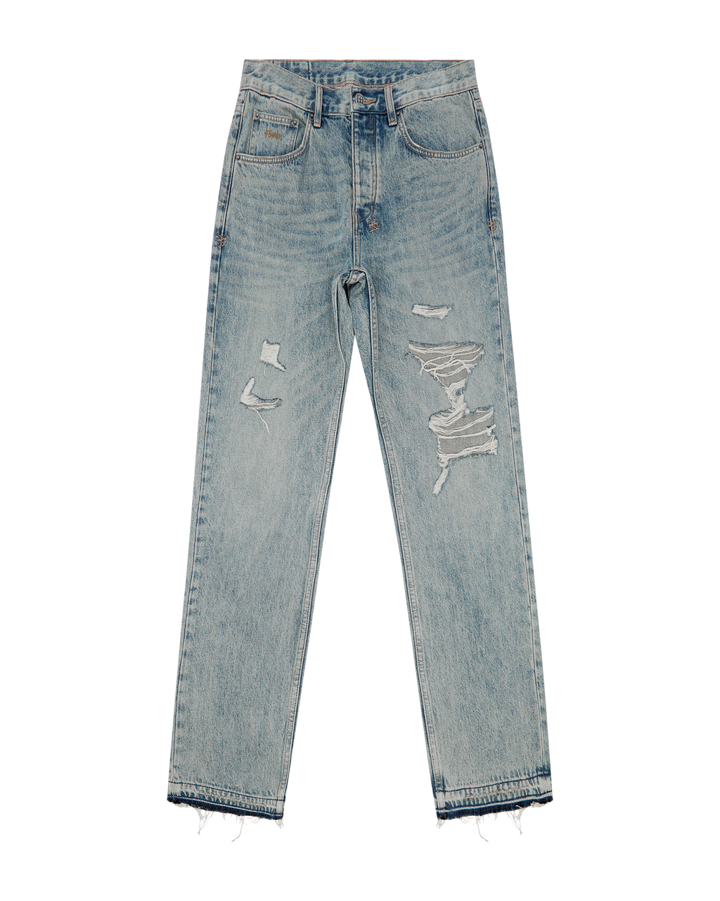 Mens Anti K Stagelight Trashed Relaxed Denim Jeans - Denim