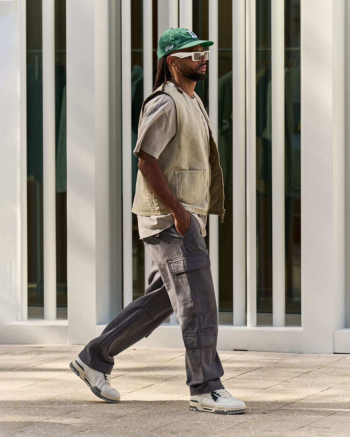 Mens All Hands Cargo Pant Washed Black Relaxed Pants - Black