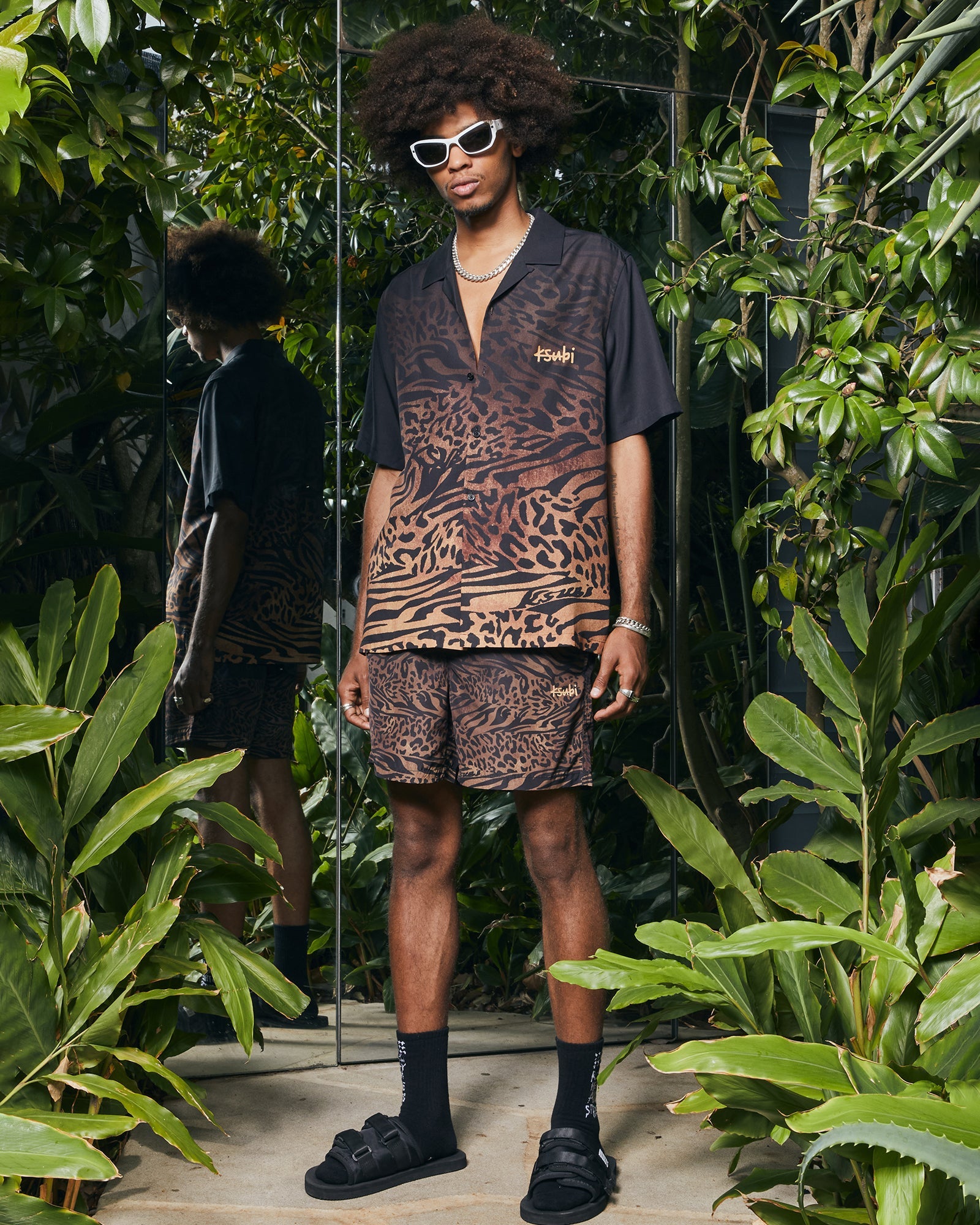 MENS  SINNERS RESORT SS SHIRT LEOPARD REGULAR SHIRTS