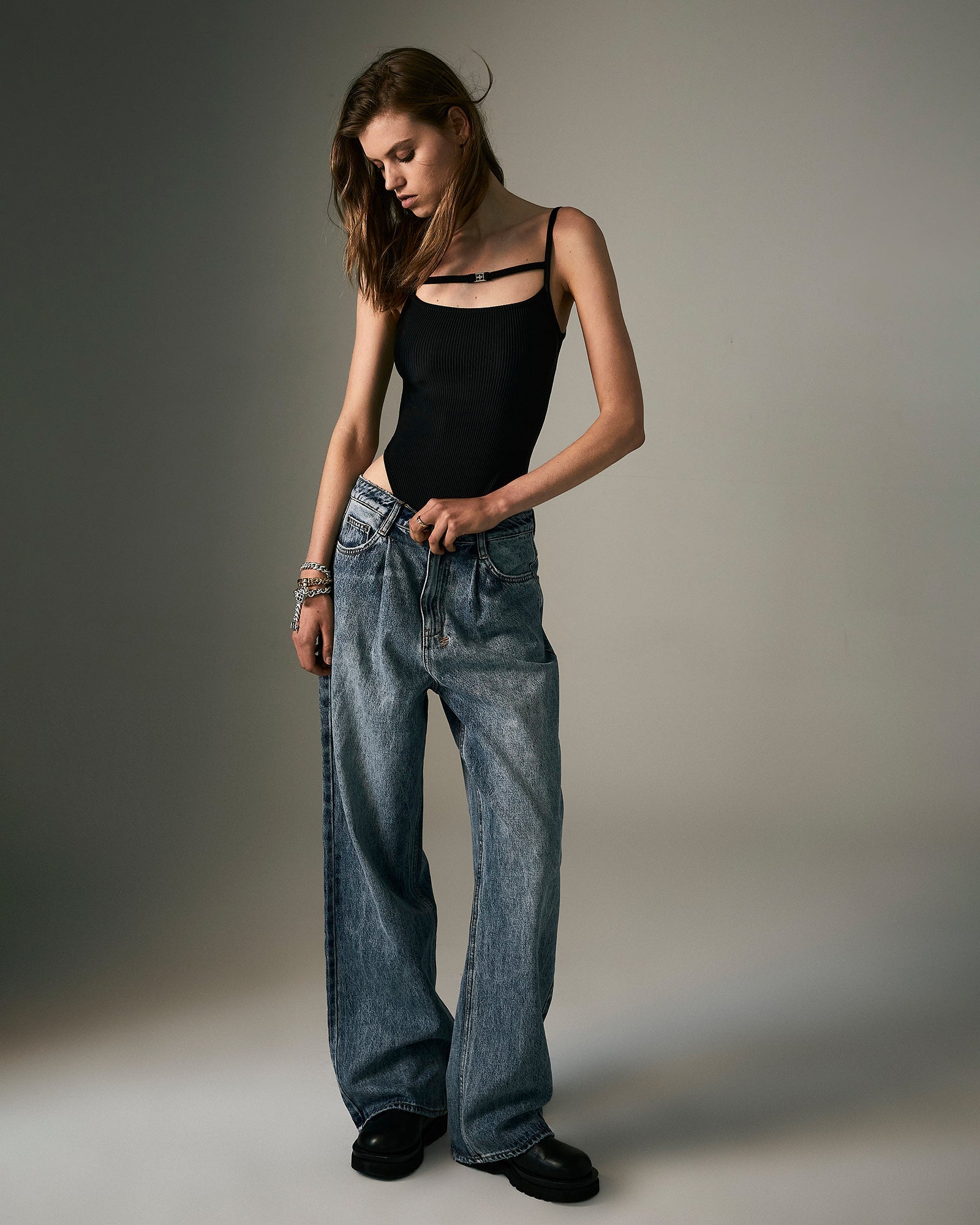 WOMENS  LO KEY HAVEN WIDE DENIM JEANS