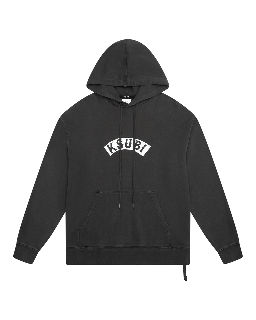 Mens Baddies Biggie Hoodie Faded Black Oversized Fleece - Black