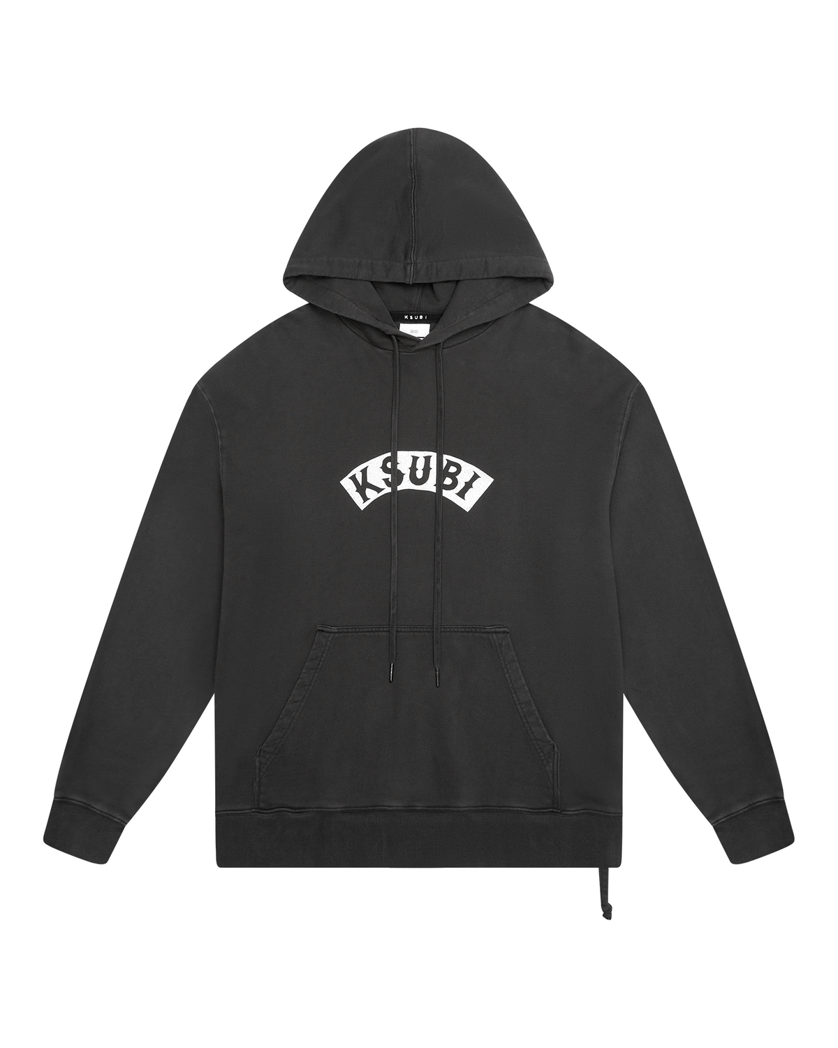 Mens Baddies Biggie Hoodie Faded Black Oversized Fleece - Black