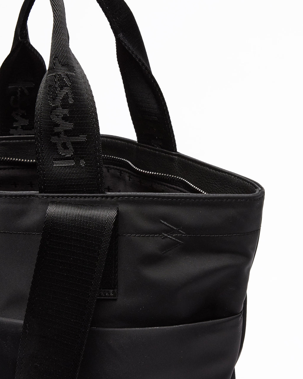MADE IN HEAVEN NYLON LEATHER TOTE BLACK BAGS