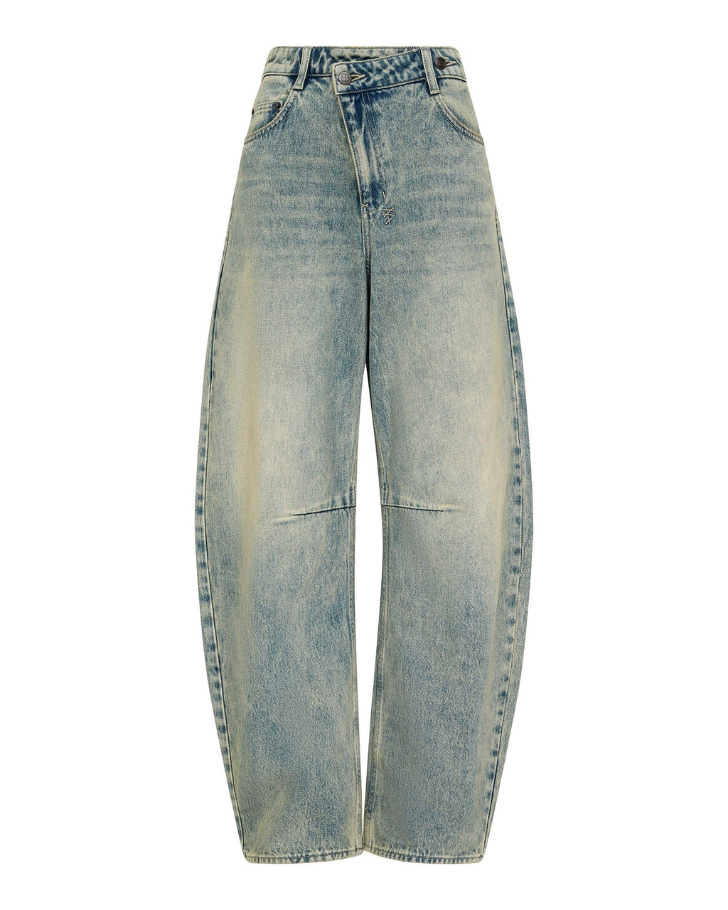 WOMENS BARREL JEAN FOLK DENIM JEANS