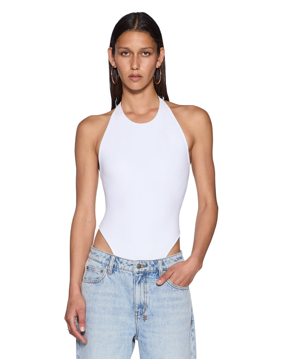 Womens Skulpt Bodysuit White Fashion Tops - White