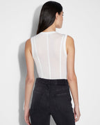 WOMENS RESTRICT CORSET BODYSUIT ECRU FASHION TOPS