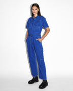 WOMENS DRILL BOILERSUIT COBALT JUMPSUITS