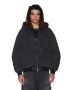 MENS BOMBER JACKET STUD BLACK JACKETS