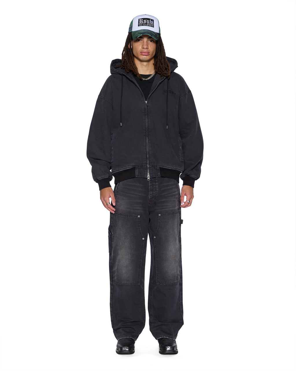 MENS BOMBER JACKET STUD BLACK JACKETS