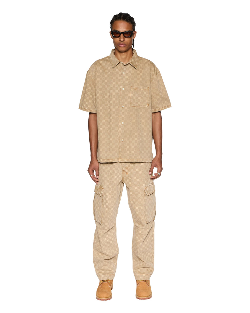 MENS BOX DENIM SS SHIRT TAN SHIRTS