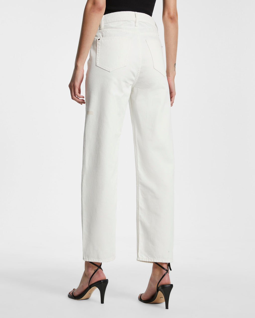 Womens Brooklyn Jean Blanc Straight Denim Jeans - White