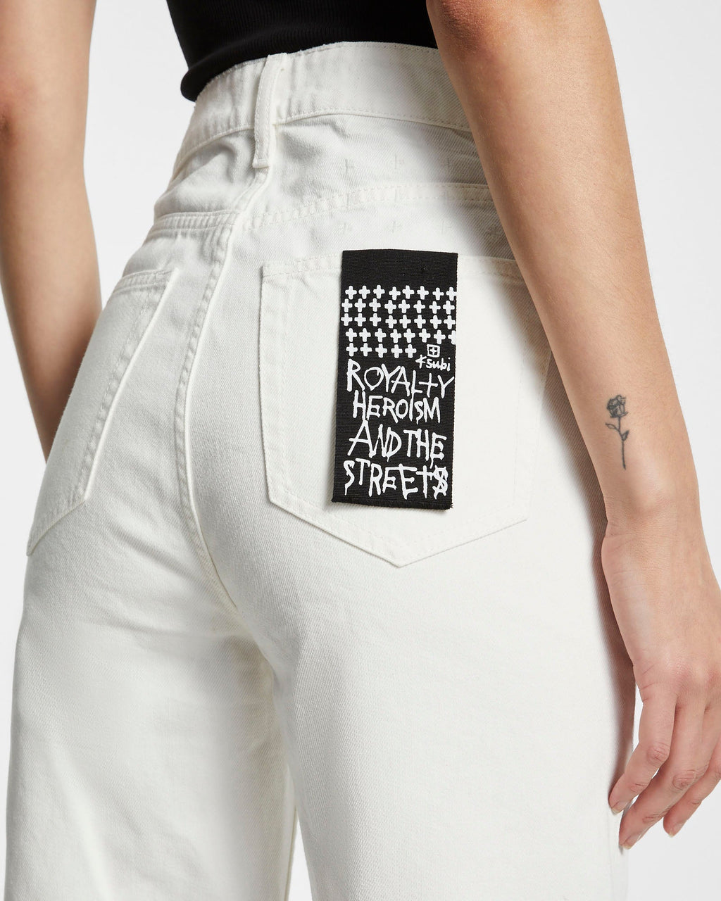 Womens Brooklyn Jean Blanc Straight Denim Jeans - White