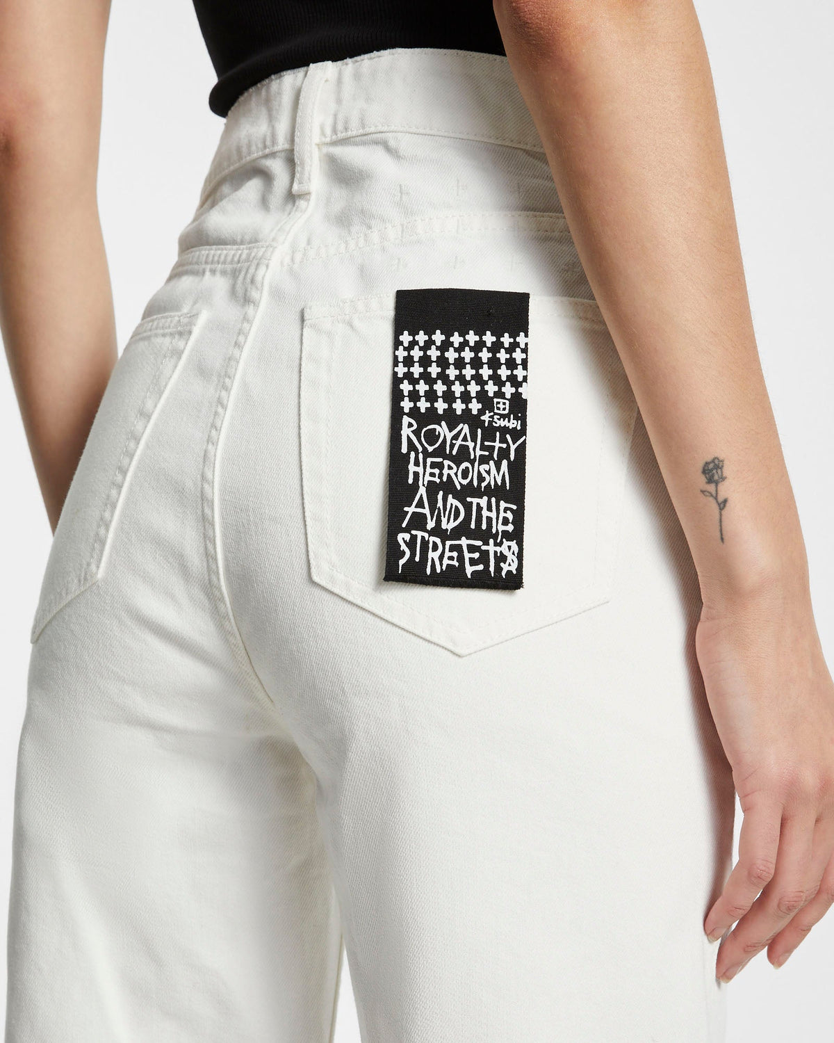 Womens Brooklyn Jean Blanc Straight Denim Jeans - White