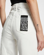 Womens Brooklyn Jean Blanc Straight Denim Jeans - White