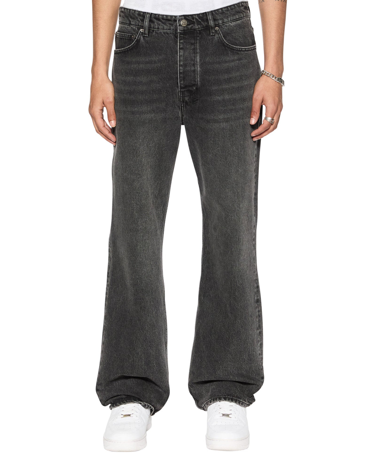Mens Bronko Blakk Rokk Bootcut Denim Jeans - Black