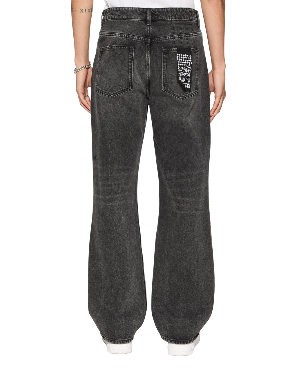 Mens Bronko Blakk Rokk Bootcut Denim Jeans - Black