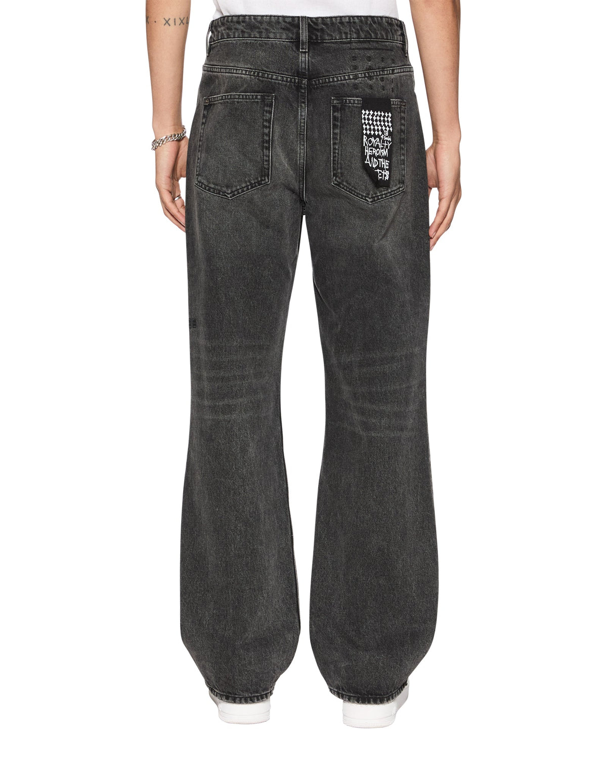 Mens Bronko Blakk Rokk Bootcut Denim Jeans - Black