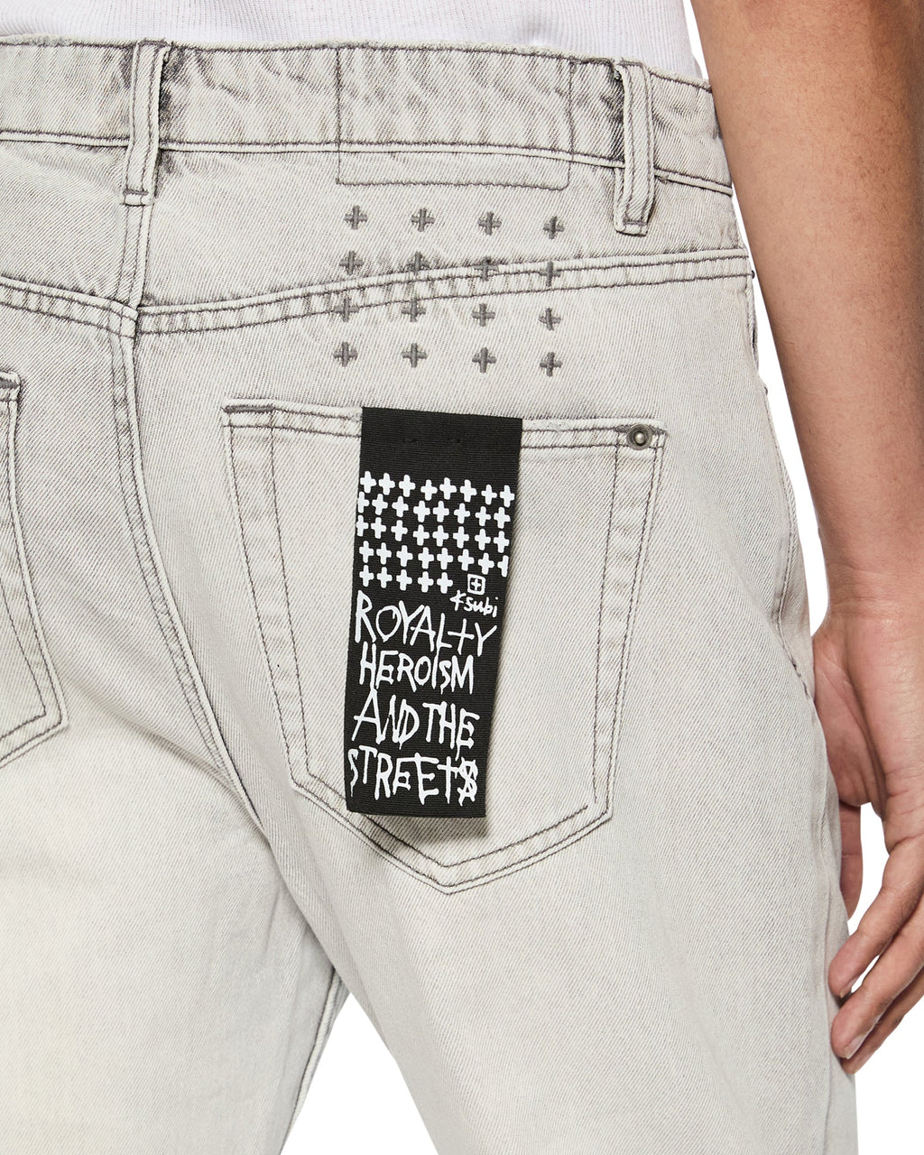 MENS BRONKO WHITE SNOW DENIM JEANS